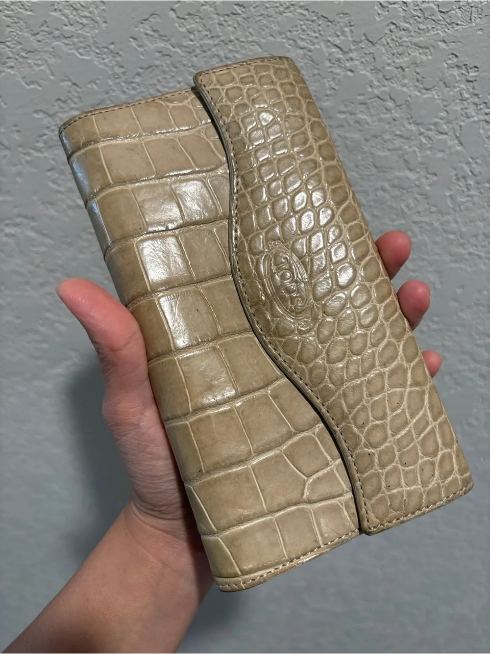 Tod’s Croc-Embossed Beige Women’s Wallet